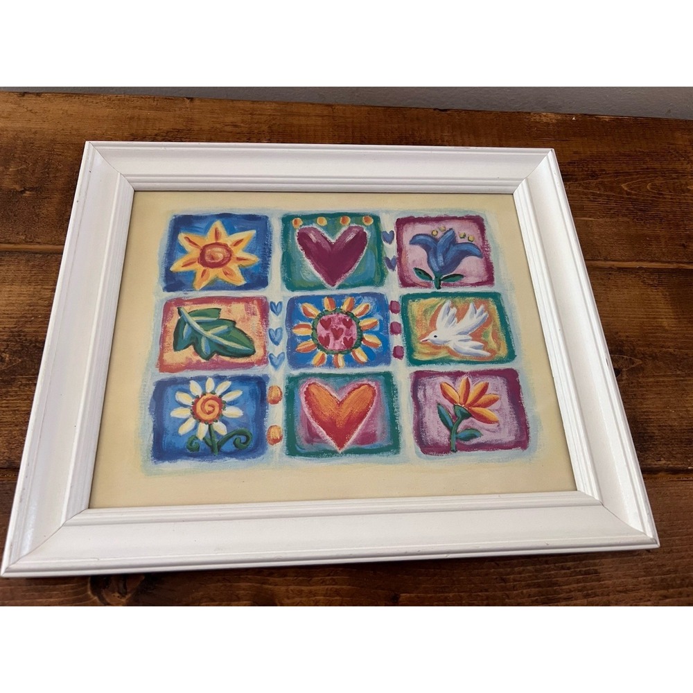 Hearts And Flowers III Carlos Sanchez Framed Art Y2K Bright colorful